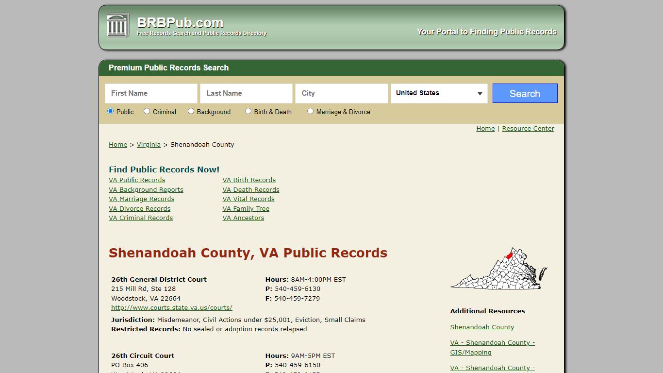 Shenandoah County Public Records | Search Virginia ...