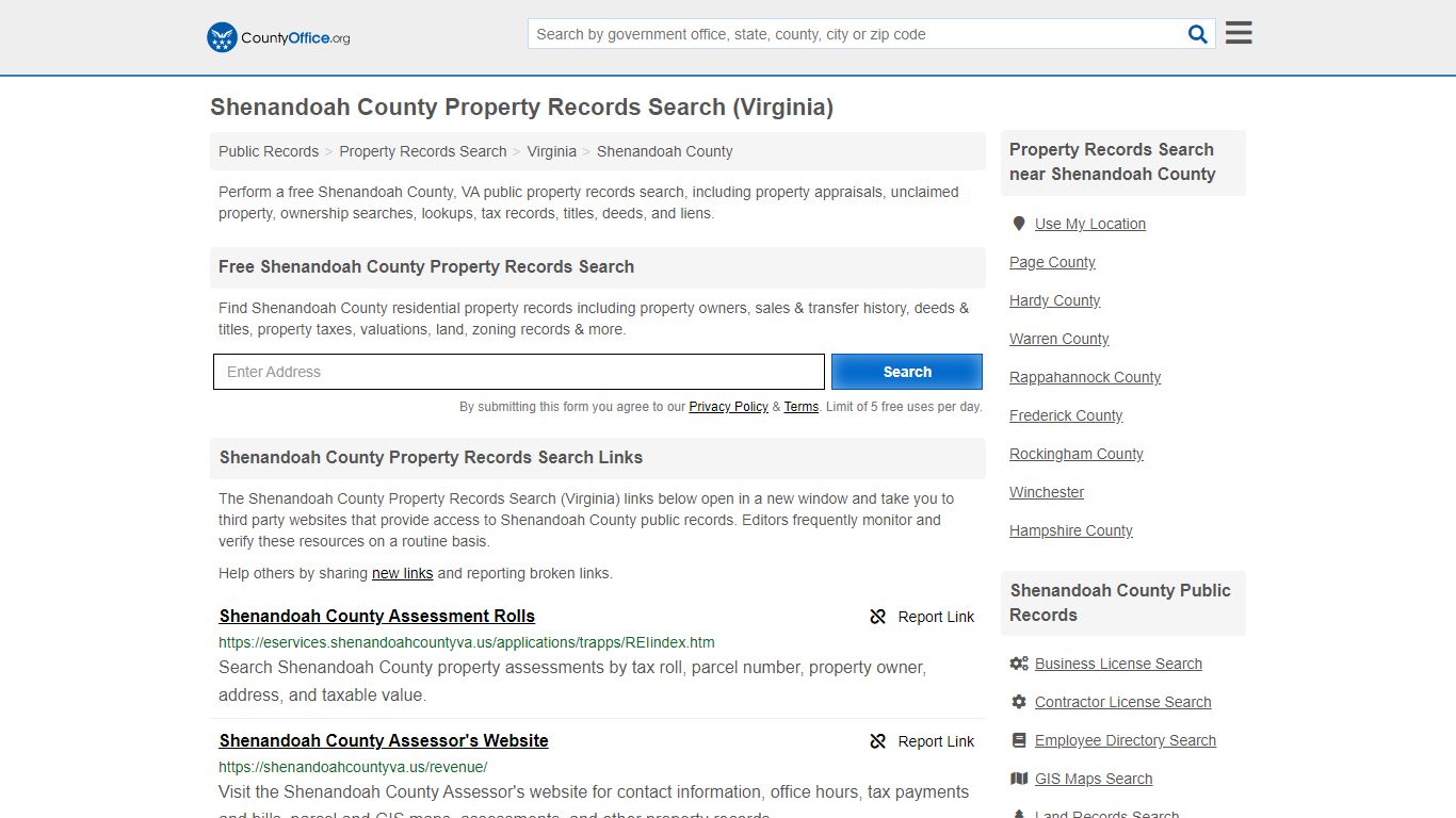 Property Records Search - Shenandoah County, VA ...